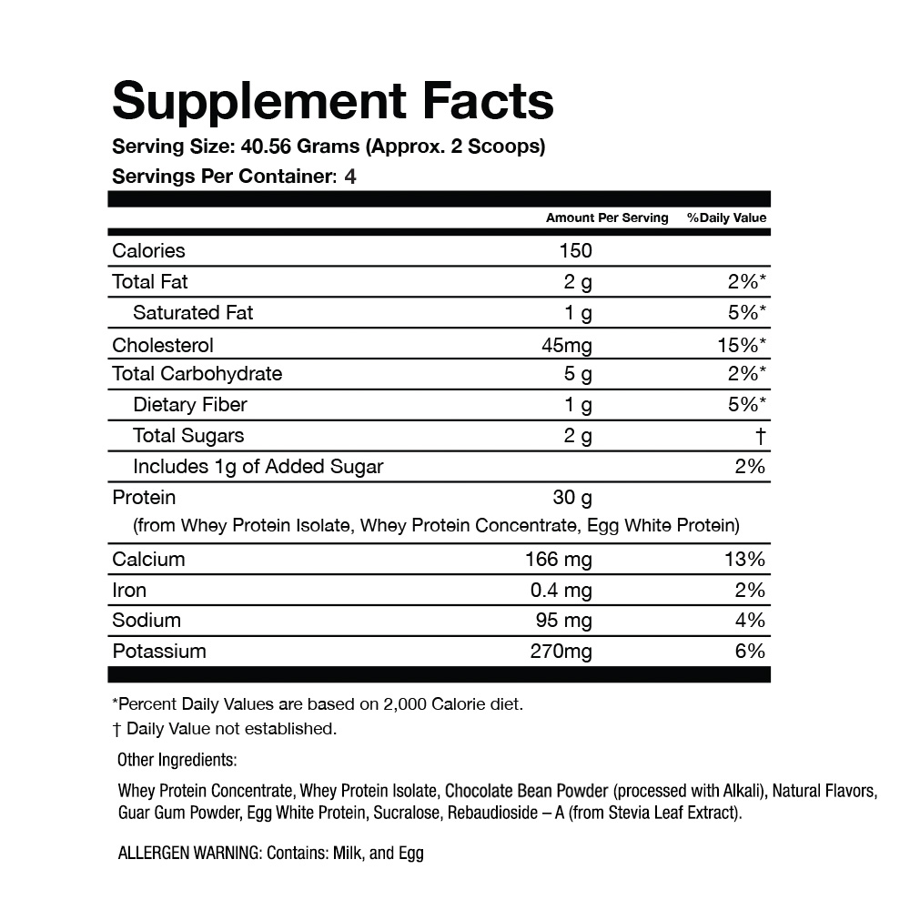 PRO-30G Protein | Chocolate Coconut Supplement Facts